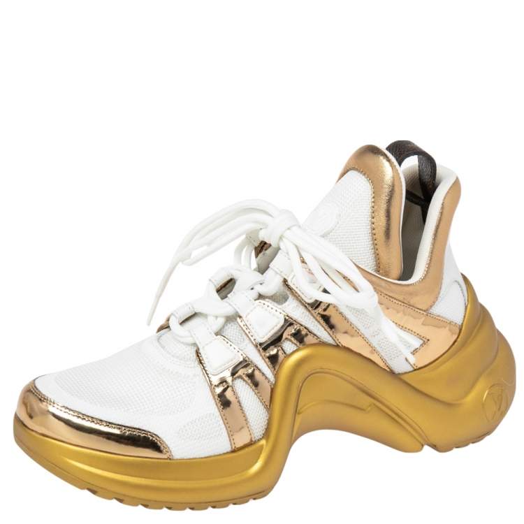 Louis Vuitton, Shoes, Gold Metallic Louis Vuitton Archlight Sneakers