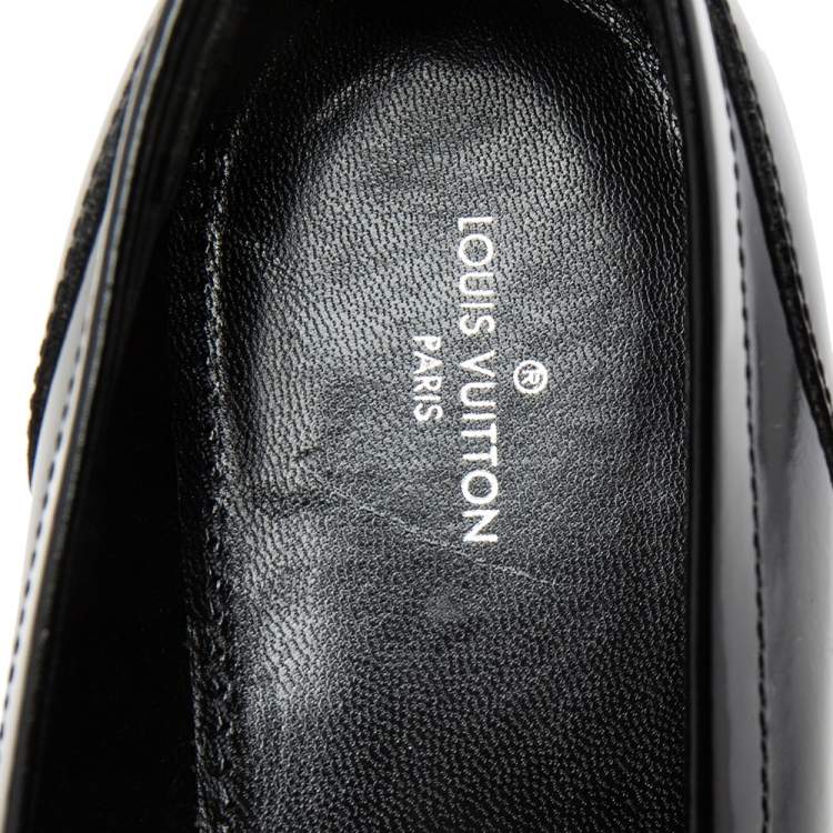 Pre Owned Louis Vuitton Black Patent Leather Graduate Platform Loafers Size 38.5