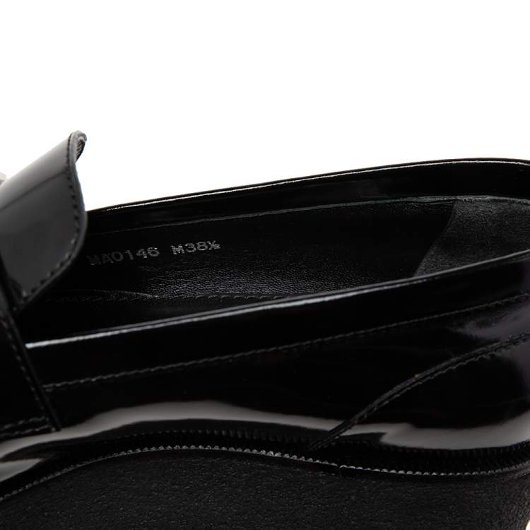 Pre Owned Louis Vuitton Black Patent Leather Graduate Platform Loafers Size 38.5