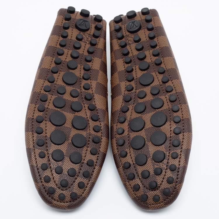 Pre Owned Louis Vuitton Damier Ebene Gloria Middle East Exclusive Flat Loafers Size 38