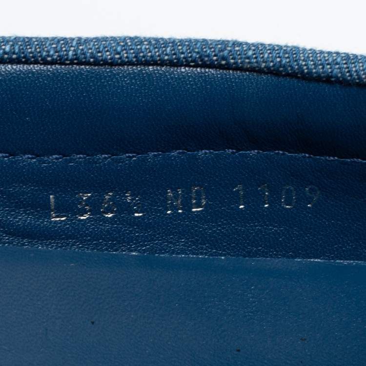 Pre Owned Louis Vuitton Blue Monogram Denim Gloria Loafers Size 36.5
