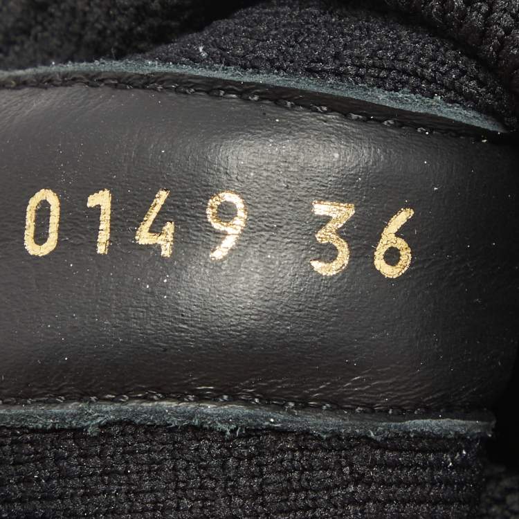 Pre Owned Louis Vuitton Black Knit Fabric Aftergame High-Top Sneakers Size 36