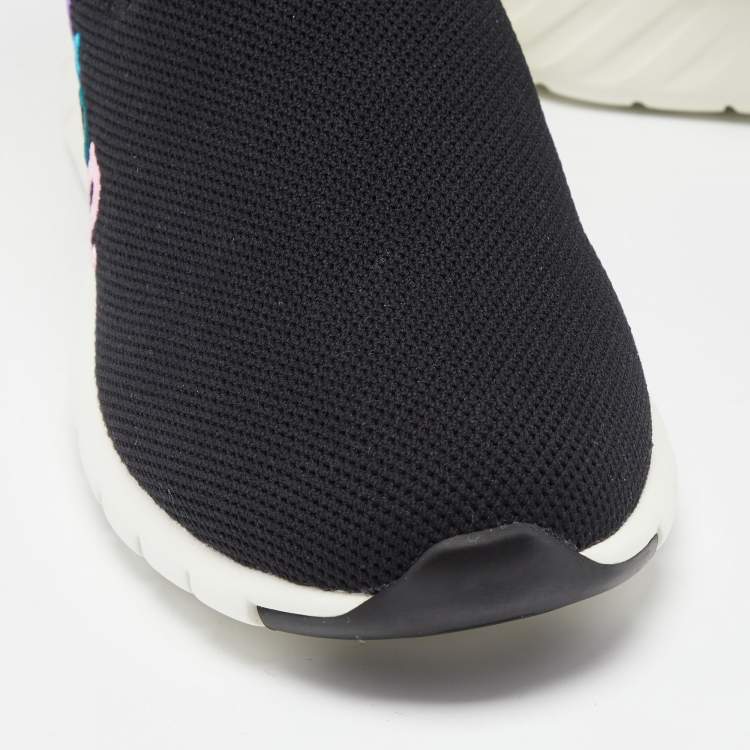 Pre Owned Louis Vuitton Black Knit Fabric Aftergame High-Top Sneakers Size 36