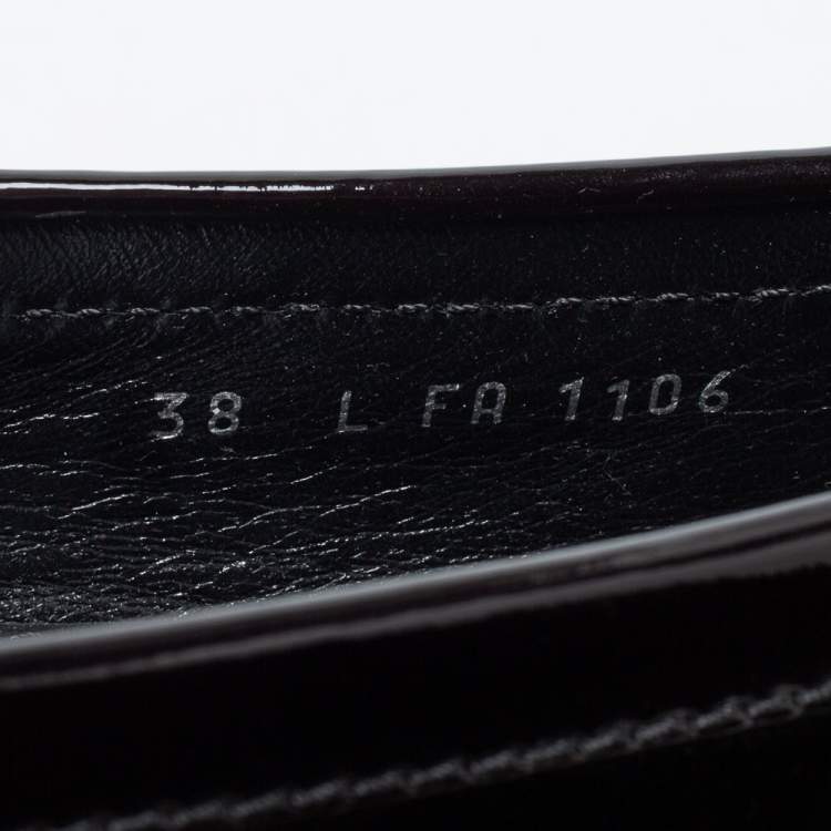 مملوكة مسبقًا Louis Vuitton Black/Beige Patent Leather Oxford Loafers Size 38