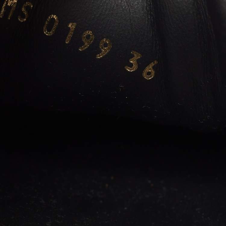 Pre Owned Louis Vuitton Black/Brown Mesh, Suede and Monogram Canvas Run Away Sneakers Size 36