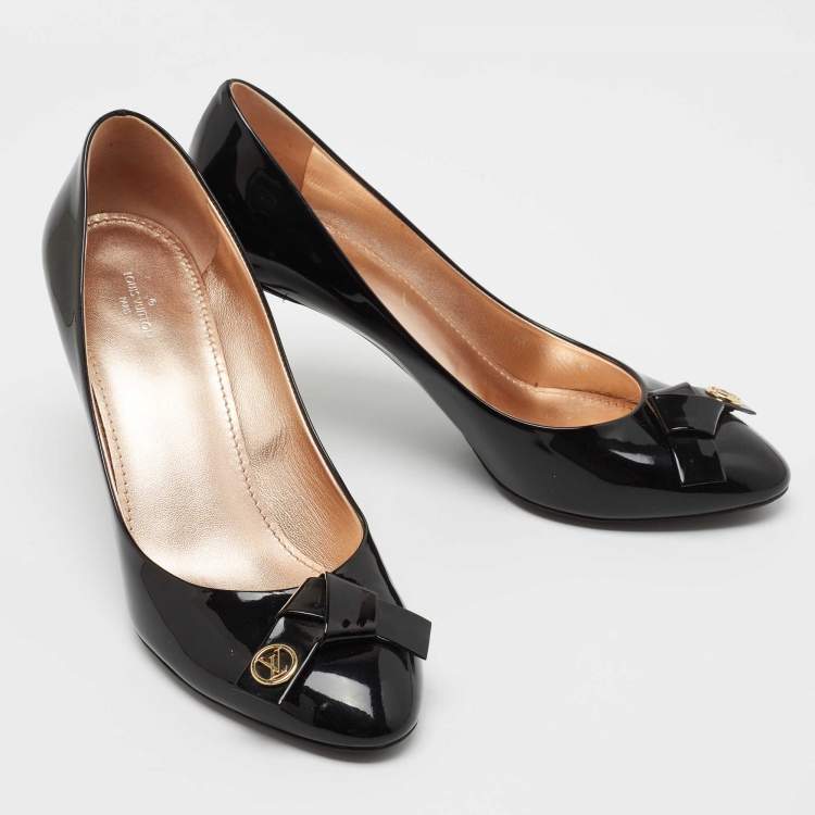 Pre Owned Louis Vuitton Black Patent Leather Fiance Pumps Size 39