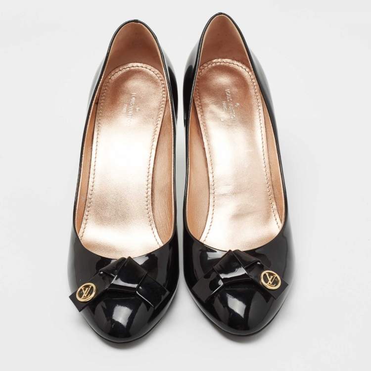 Pre Owned Louis Vuitton Black Patent Leather Fiance Pumps Size 39