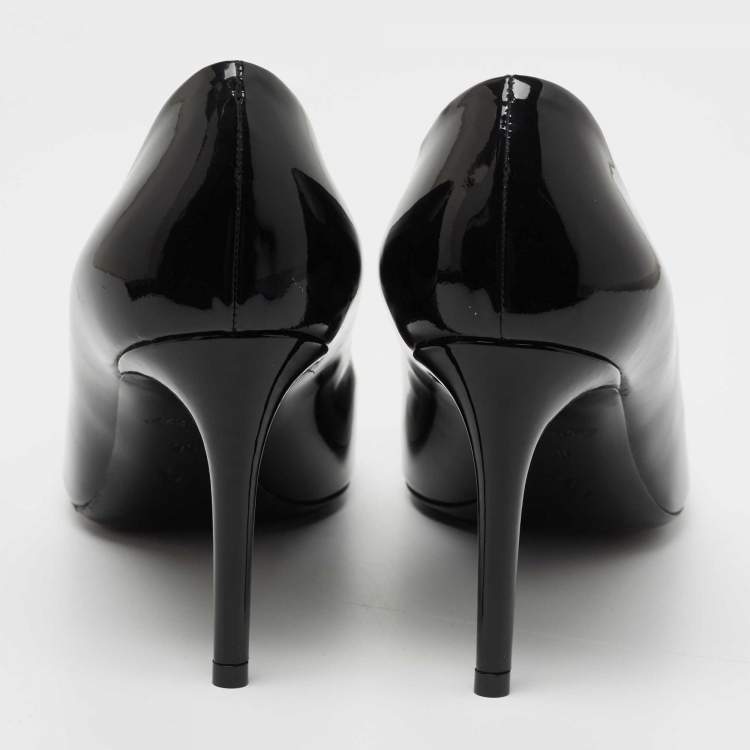 Pre Owned Louis Vuitton Black Patent Leather Fiance Pumps Size 39
