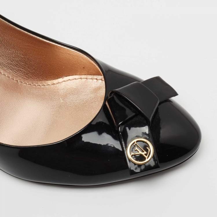 Pre Owned Louis Vuitton Black Patent Leather Fiance Pumps Size 39