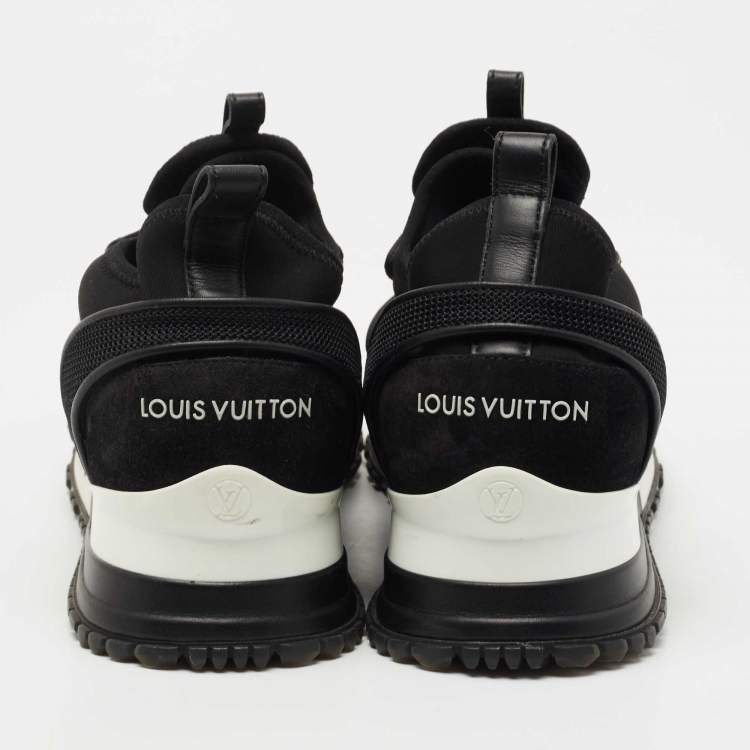 Pre Owned Louis Vuitton Black Leather and Mesh Run Away Low Top Sneakers Size 39.5