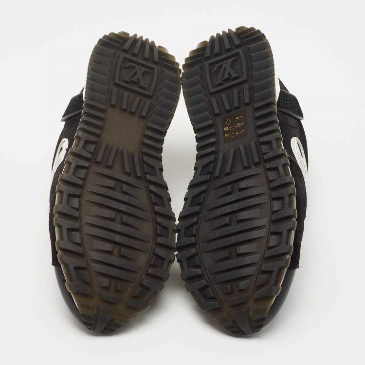 Pre Owned Louis Vuitton Black Leather and Mesh Run Away Low Top Sneakers Size 39.5