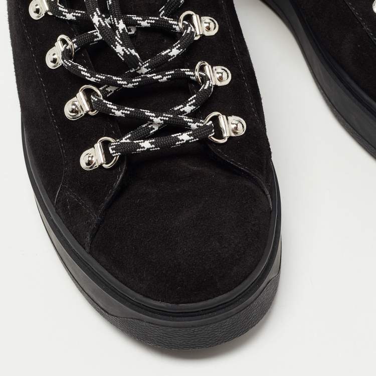 Pre Owned Louis Vuitton Black Suede Low Top Sneakers Size 40