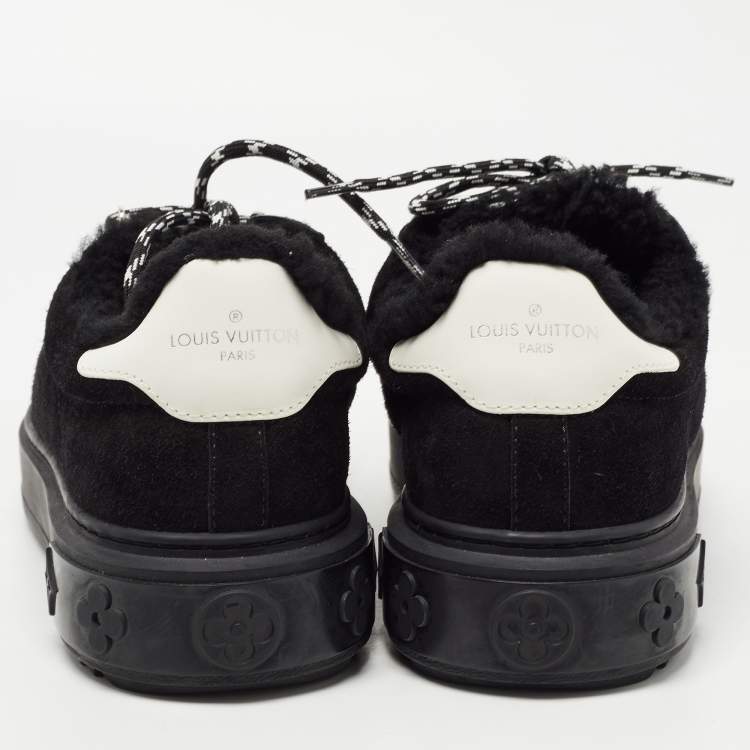 Pre Owned Louis Vuitton Black Suede Low Top Sneakers Size 40