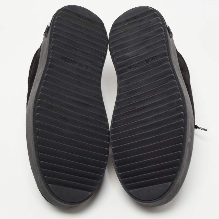Pre Owned Louis Vuitton Black Suede Low Top Sneakers Size 40