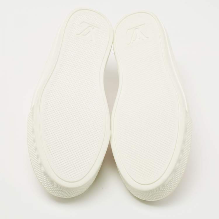 مملوكة مسبقًا Louis Vuitton White/Pink Mesh and Leather Stellar Sneaker Mules Size 38.5