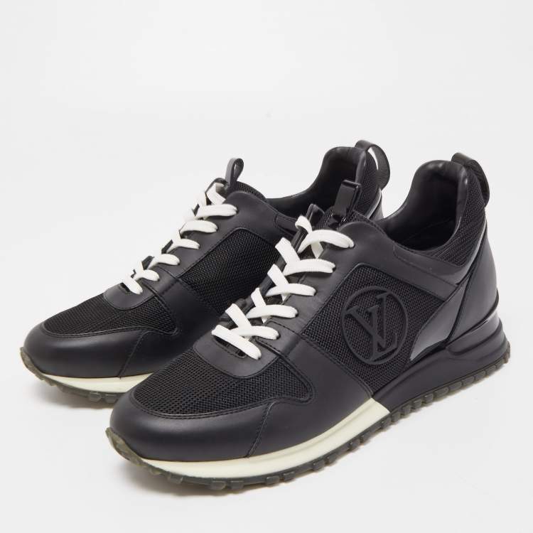 Louis Vuitton Black Leather and Mesh Run Away Sneakers Size 39
