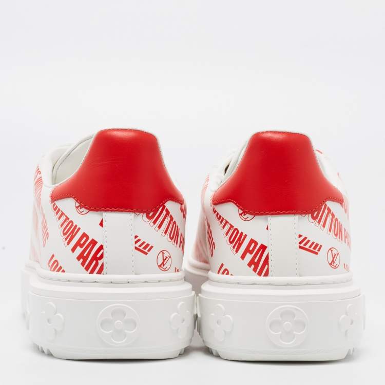 Pre Owned Louis Vuitton White Leather Low Top Sneakers Size 38