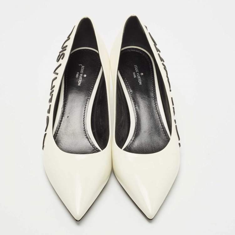 Pre Owned Louis Vuitton Cream Patent Leather Call Back Pointed Toe Pumps Size 40