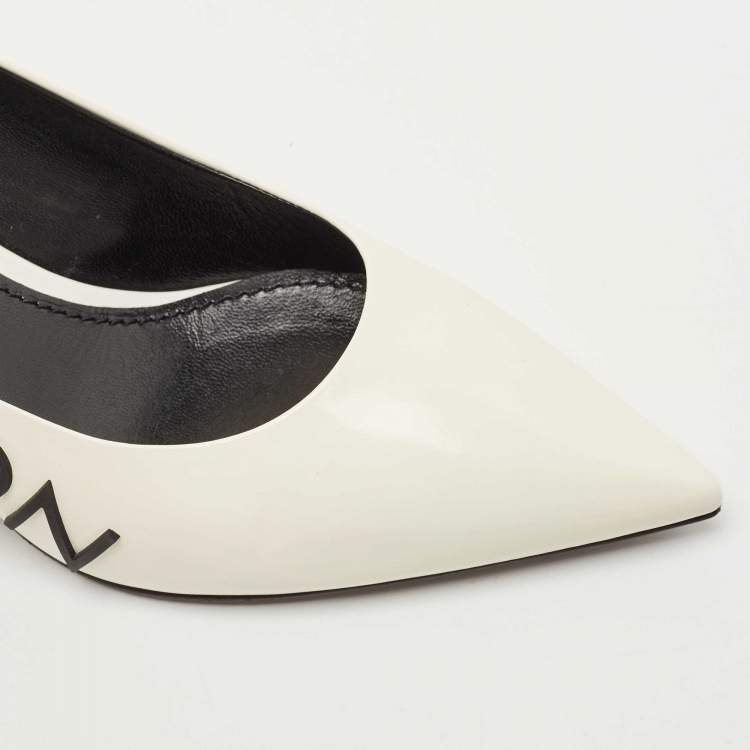 Pre Owned Louis Vuitton Cream Patent Leather Call Back Pointed Toe Pumps Size 40