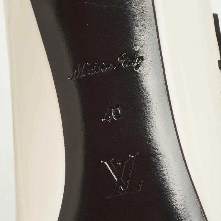 Pre Owned Louis Vuitton Cream Patent Leather Call Back Pointed Toe Pumps Size 40