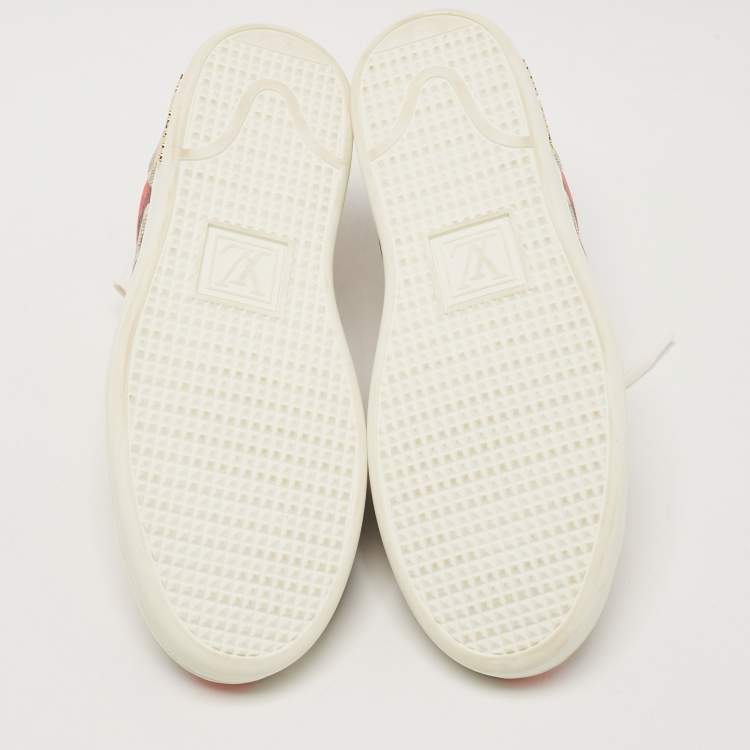 Pre Owned Louis Vuitton Multicolor Damier Azur Canvas And Leather Trim Overcloud Lace Up Sneakers Size 40