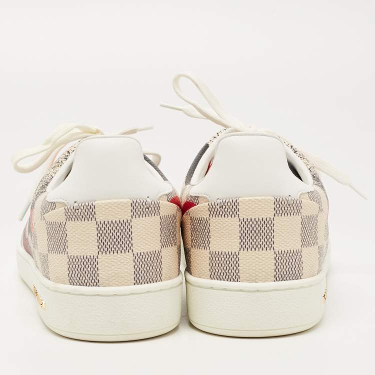 Pre Owned Louis Vuitton Multicolor Damier Azur Canvas And Leather Trim Overcloud Lace Up Sneakers Size 40
