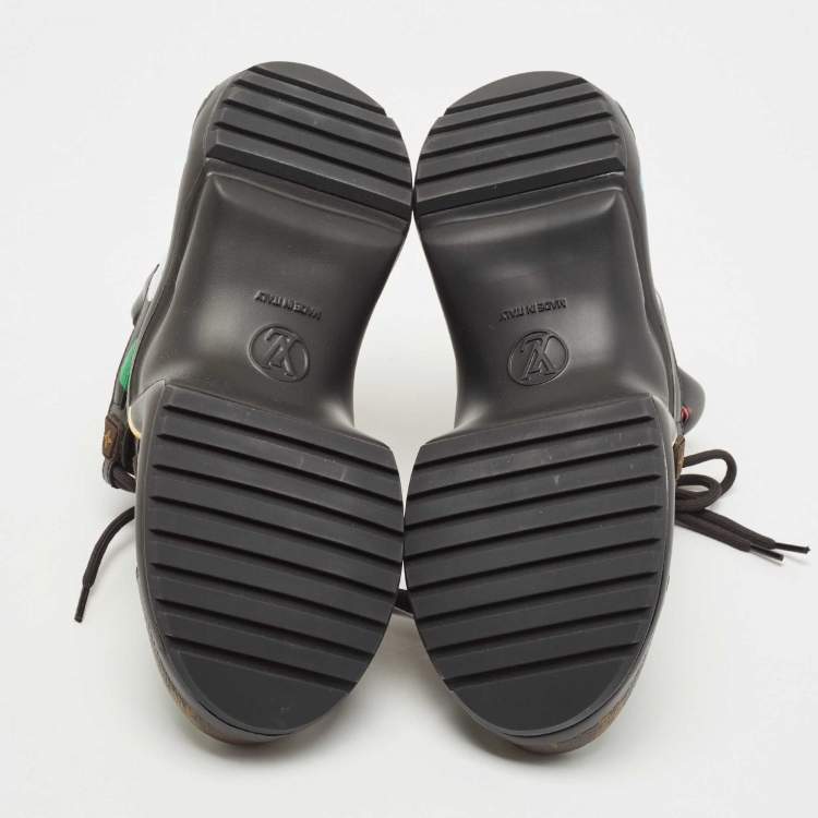 Pre Owned Louis Vuitton Black/Brown Monogram Canvas and Leather Archlight Sneakers Size 37