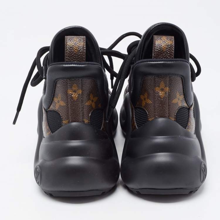 Pre Owned Louis Vuitton Brown/Black Monogram Canvas and Nylon Archlight  Sneakers Size 35