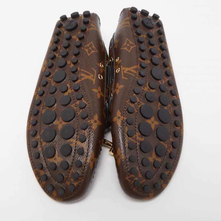 Pre Owned Louis Vuitton Brown Monogram Canvas Gloria  Loafers Size 37.5