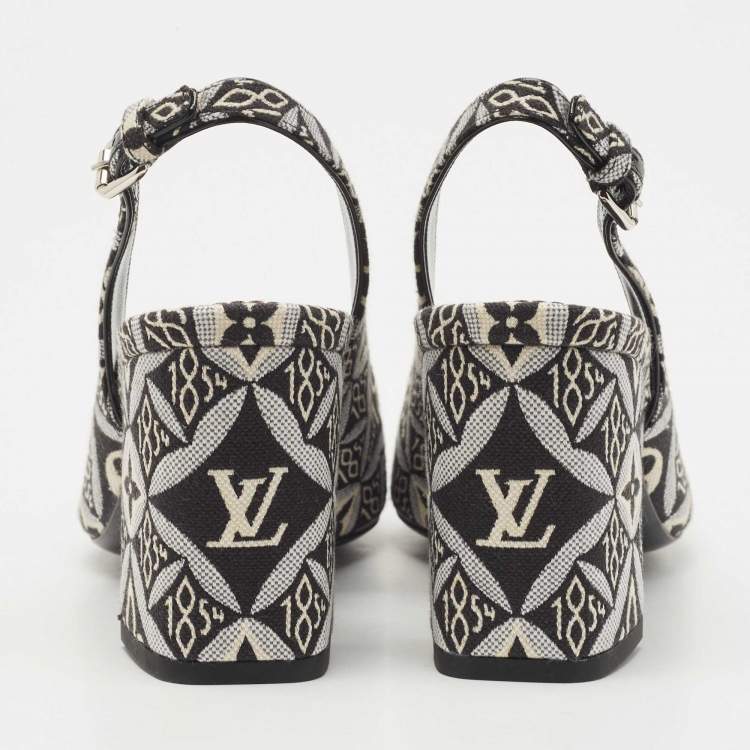 Pre Owned Louis Vuitton Two Tone 1854 Monogram Canvas Slingback Pumps Size 36