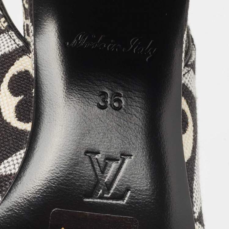 Pre Owned Louis Vuitton Two Tone 1854 Monogram Canvas Slingback Pumps Size 36
