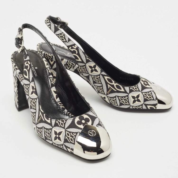 Pre Owned Louis Vuitton Two Tone 1854 Monogram Canvas Slingback Pumps Size 36