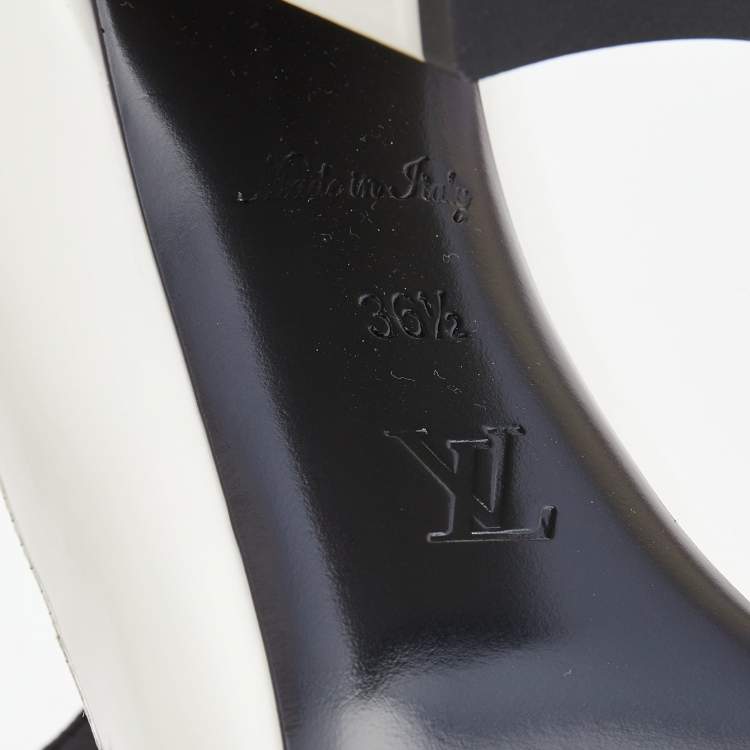 Pre Owned Louis Vuitton White Leather Bliss Multistrap Pumps Size 36.5