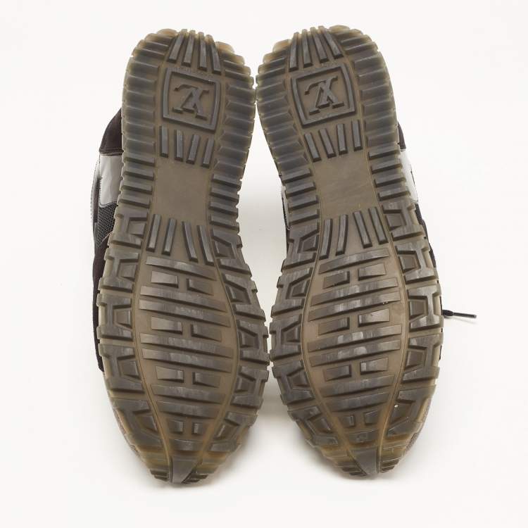 مملوكة مسبقًا Louis Vuitton Black/Brown Mesh and Monogram Canvas Run Away Sneakers Size 39.5