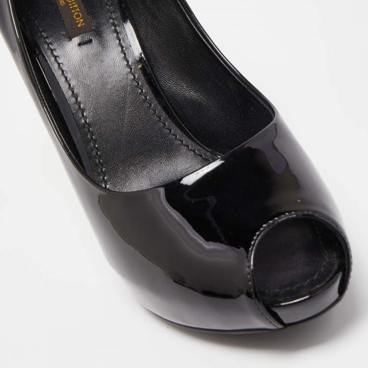 Pre Owned Louis Vuitton Black Patent Leather Oh Really!  Pumps Size 37.5