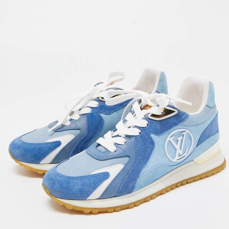 Louis Vuitton Blue/White Suede and Mesh Runaway Sneakers Size 37 Louis  Vuitton