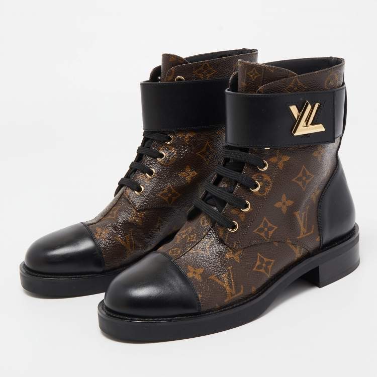 Louis Vuitton Brown/Black Monogram Canvas and Leather Wonderland Flat  Ranger Boots Size 40 Louis Vuitton | The Luxury Closet