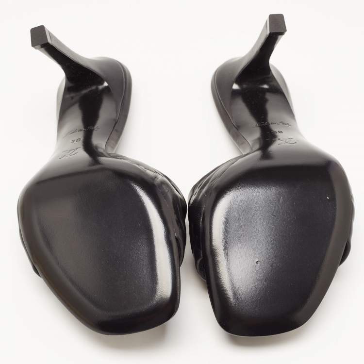 Pre Owned Louis Vuitton Black Leather Revival Mules Sandals Size 38