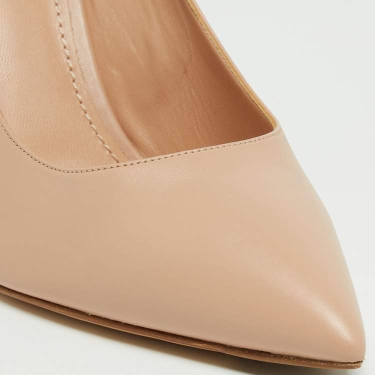 Pre Owned Louis Vuitton Light Pink Leather Pointed Toe Pumps Size 40