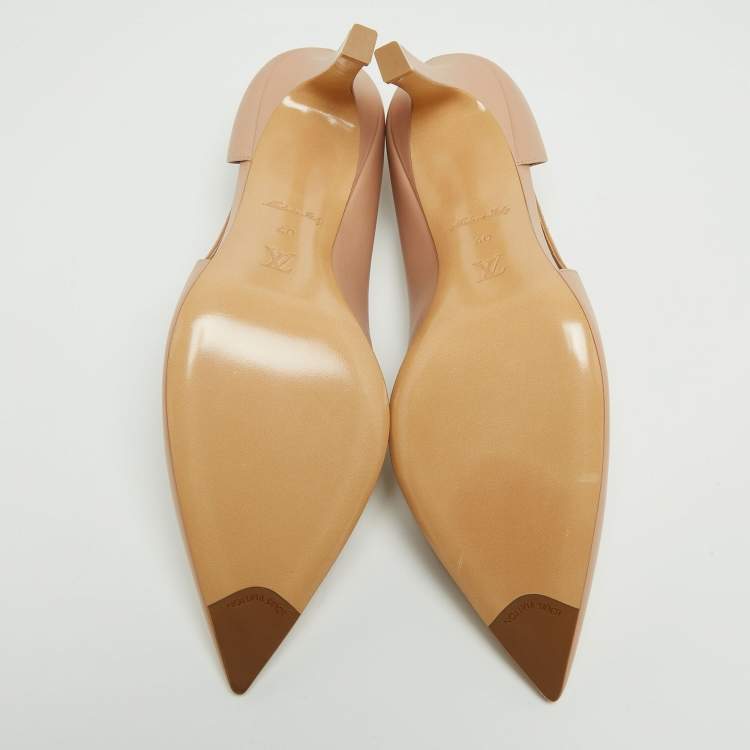 Pre Owned Louis Vuitton Light Pink Leather Pointed Toe Pumps Size 40