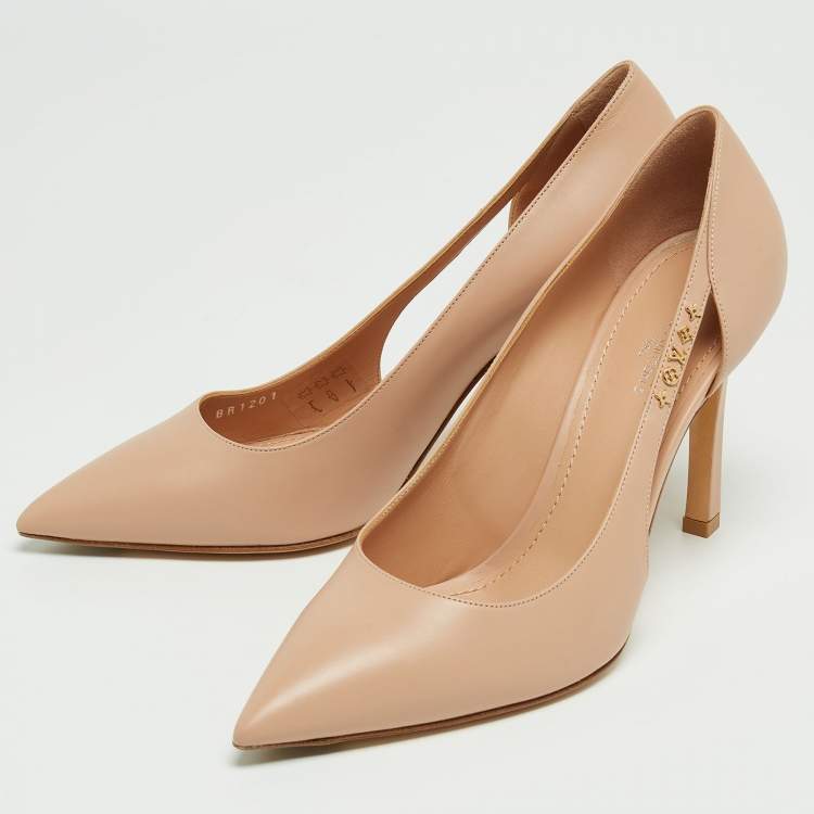 Pre Owned Louis Vuitton Light Pink Leather Pointed Toe Pumps Size 40