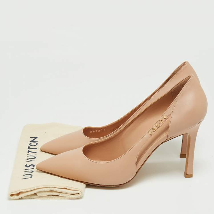 Pre Owned Louis Vuitton Light Pink Leather Pointed Toe Pumps Size 40