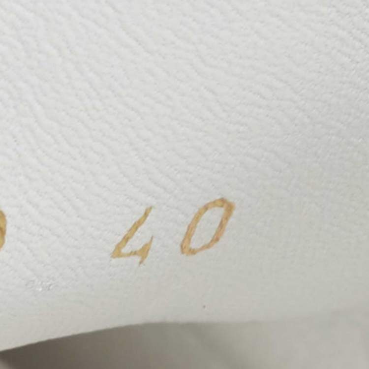 Pre Owned Louis Vuitton White/Monogram Canvas and Leather Frontrow Sneakers Size 40
