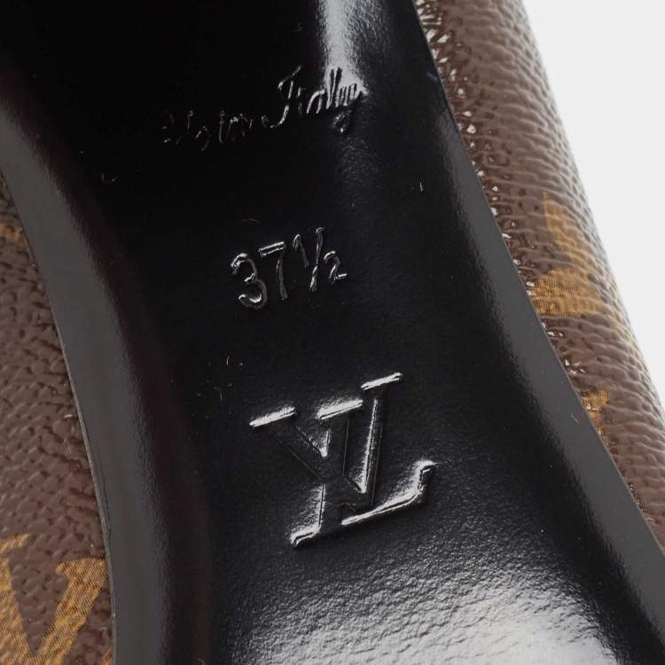 Pre Owned Louis Vuitton Brown Monogram Canvas Madeleine Pumps Size 37.5
