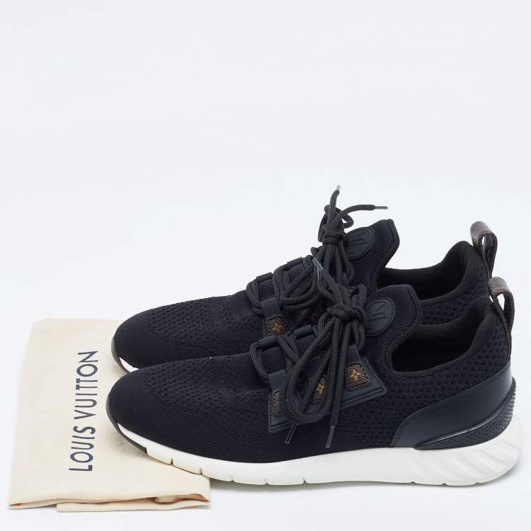 Pre Owned Louis Vuitton Black Mesh and Canvas Aftergame Sneakers Size 40