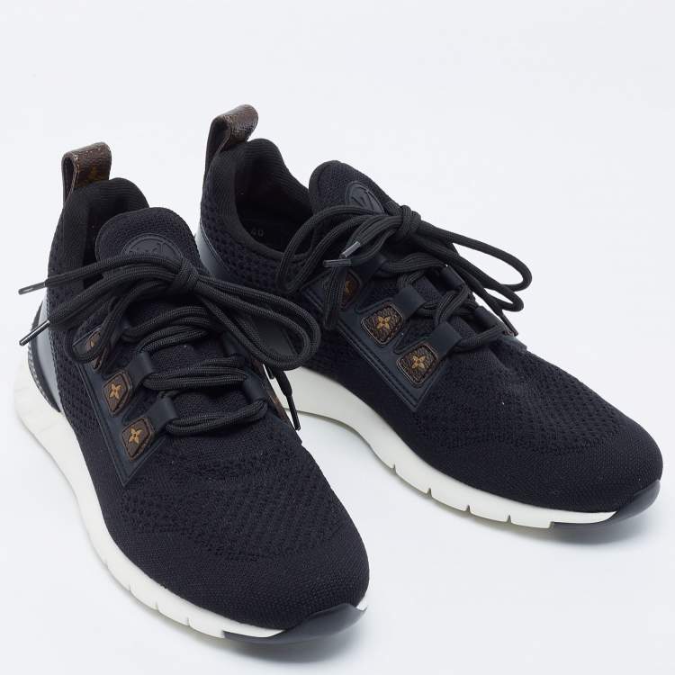 Pre Owned Louis Vuitton Black Mesh and Canvas Aftergame Sneakers Size 40