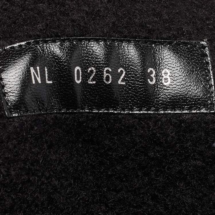 Pre Owned Louis Vuitton Black Leather and Shearling Fur Territory Ranger Boots Size 38