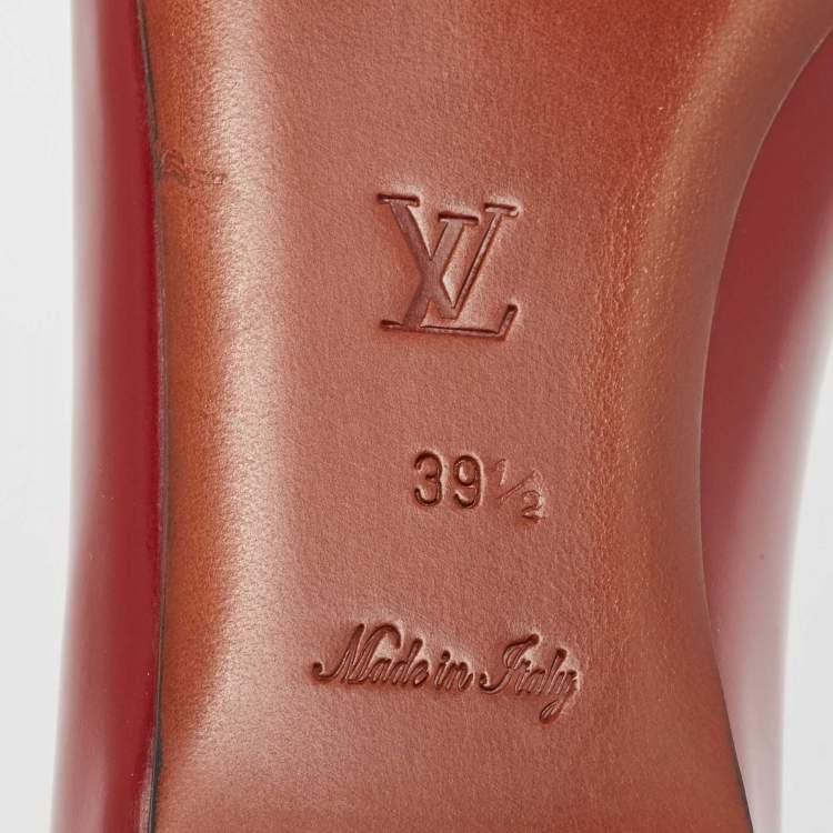 Pre Owned Louis Vuitton Burgundy Leather Betty Ballet Flats Size 39.5
