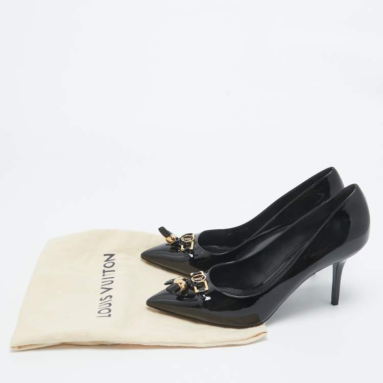Pre Owned Louis Vuitton Black Patent Leather Pointed Toe Pumps Size 40