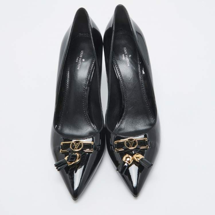 Pre Owned Louis Vuitton Black Patent Leather Pointed Toe Pumps Size 40